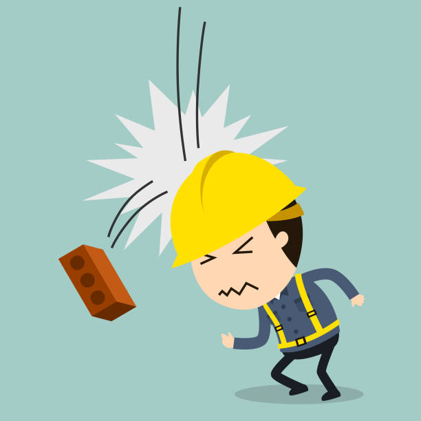 Illustration humoristique d'un homme glissant sur une peau de banane au travail en vue de déclarer son accident de travail