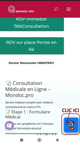 Démarrage consultation en ligne Mondoc