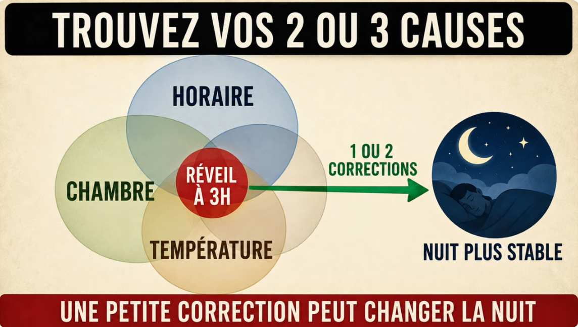 Température idéale 18-20°C : fenêtre entrouverte, couverture chaude, tenue légère